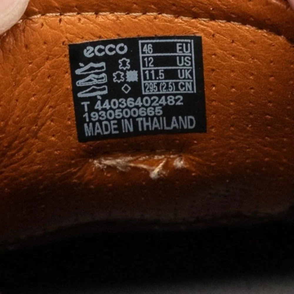 Ecco‎ Mens Bubble Soles Shoes Brown Leather Size EU 46 US 12 Danish Design